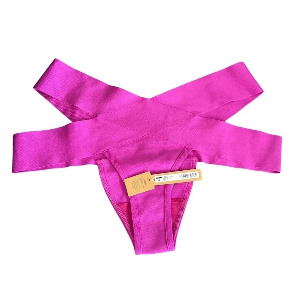 SKIMS Knit Swim Strappy Bikini Bottom‎ Lollipop 2X Plus Size